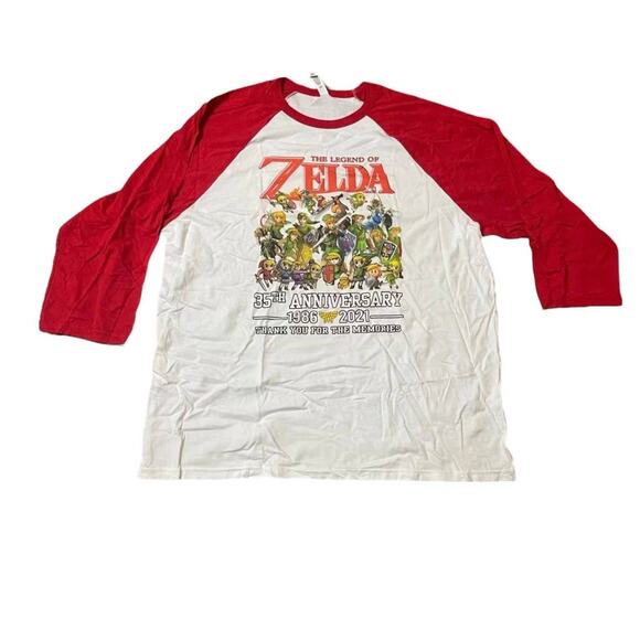 Delta Other - Legend Of Zelda 3/4 Sleeve Baseball Jersey Size 2XL